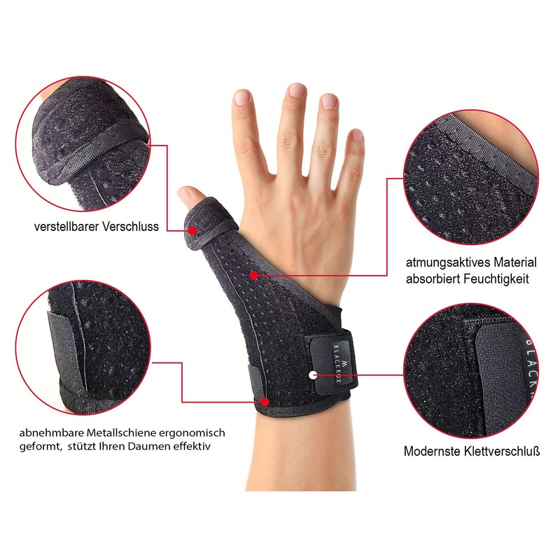 BLACKROX Pollexa V1 Thumb Support for Right & Left Osteoarthritis