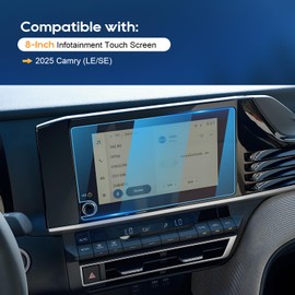 For Camry 2025 Screen Protector - Compatible with Camry (LE/SE) 8 inch Touchscreen 9H Tempered Glass Infotainment Touch Screen accessories Anti-Fingerprint - HD
