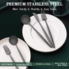 40-Piece Matte Black Silverware Set for 8, CEKEE Stainless Steel