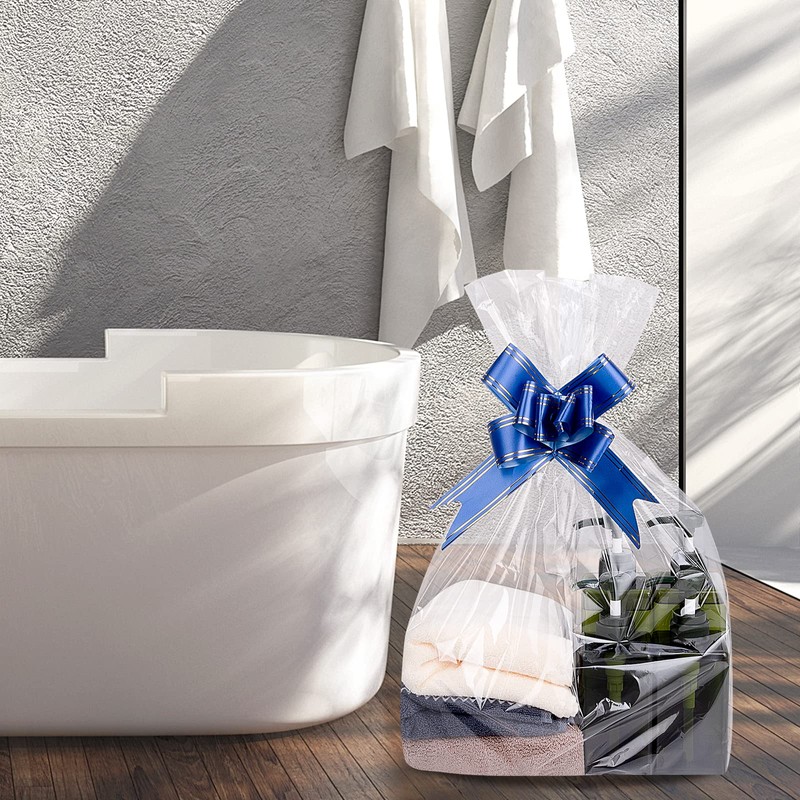 Awpeye Clear Basket Bags 20Pack Large Cellophane Gift Bags for