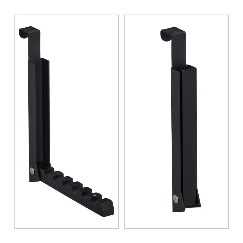 Relaxdays Folding Hook for 6 Hangers, Metal and Wood, Hooks