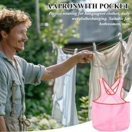 Portable Laundry Drying Apron, Portable Dry Apron, Sleeveless Apron, Garden Apron with Large Pocket, Laundry Apron, for Portable Organiser for Drying Clothes