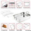 JY COOKMENT Roasting Pan with Baking Rack, 16.5 Inch Stainless