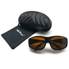 Laser Safty Protective Goggles Glasses for 355nm 532nm 808nm 980nm 1064nm (190-540 & 800-1700nm) Absorption Type Eyewear for Myopia EP-1