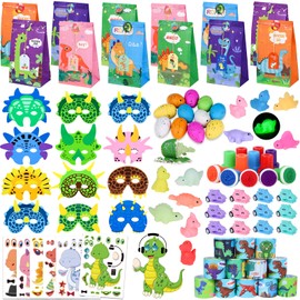 Party Bag Fillers, 108PCS Dinosaur Party Favours for Kids, Dinosaur Birthday Party Supplies, Treasure Box Toys for Classroom, Christmas Stocking Easter Basket Stuffers Fillers for Boys Girls