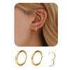 1 Pair 10mm Small Hoop Earrings for Women, Dainty 14K Gold Plated Huggie Hoop Earrings Hypoallergenic Lightweight Cartilage Earrings Set for Multiple Piercings for Sensitive (Gold/2.0mm)