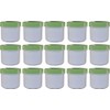 15 Flat Ointment Tins 25 ml with Green Lid