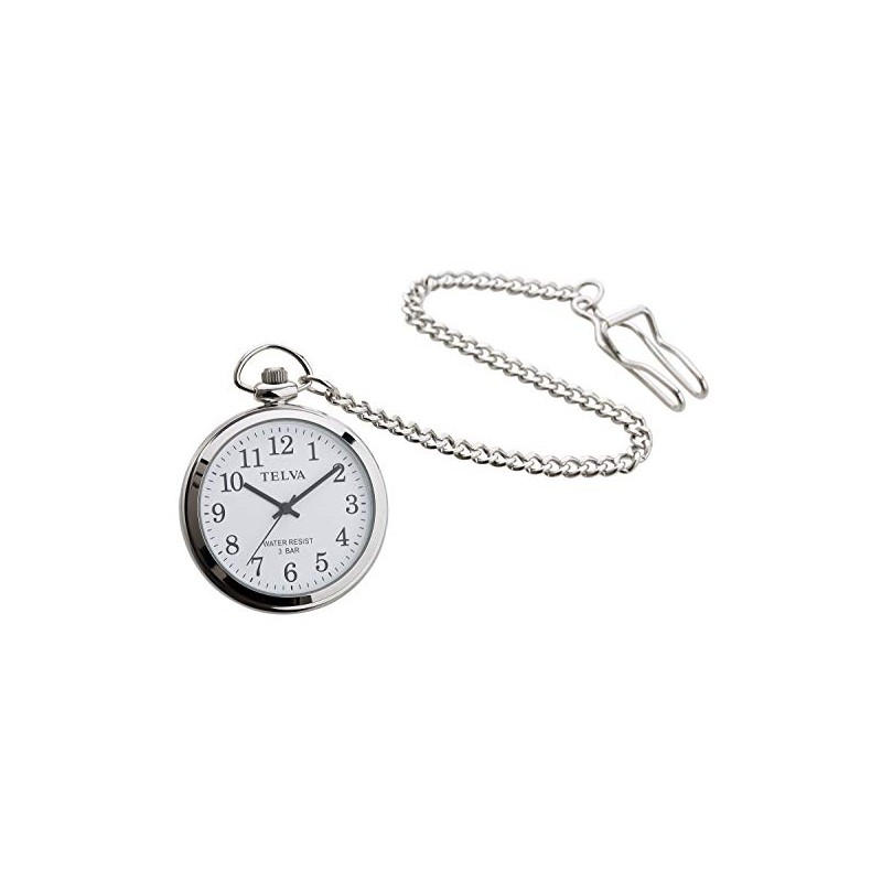 Clefer TE-AM153-WTS Men's Pocket Watch, Analog, Waterproof, White, Dial, pocket