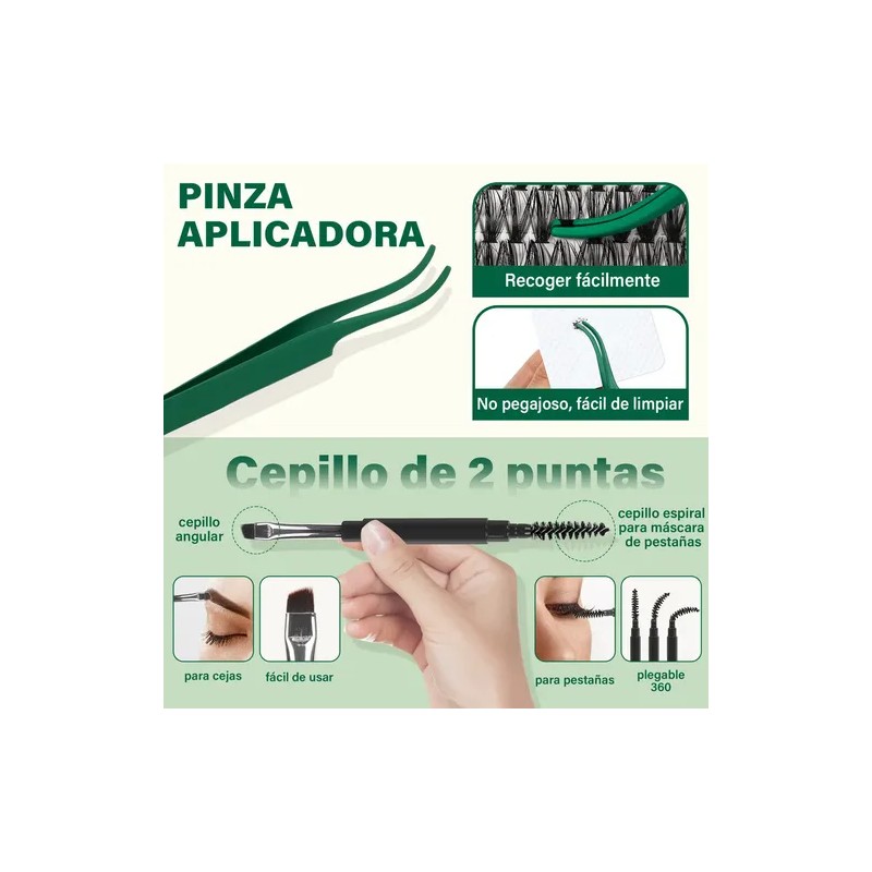 Kit de Extensiones de Pestañas KEYYOU 40D Mink Sintético para
