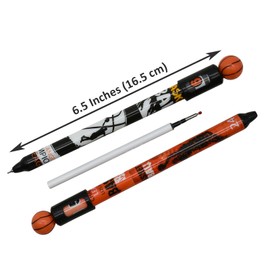 Maydahui 8 PCS Basketball Spinning Rotating Rollerball Gel Pens Novelty Sports Fidget Pen Stress Relief Pens Black Ink for School Party Office Stationery