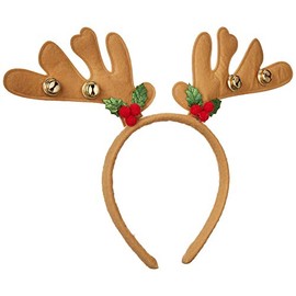 Funiverse Bulk 6 Pack of Christmas Reindeer Antler Head Bopper Party Hats - Sized for Adults and Kids