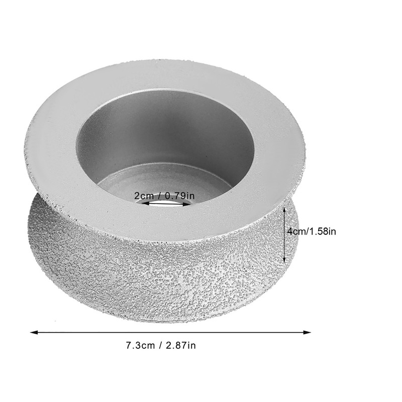 7.3cm Brazed Diamond Grinding Wheel Concave Abrasive Wheel for Stone
