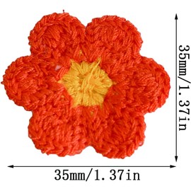 30Pcs Daisy Flower Patches, 6 Colors Daisy Sew On Embroidered Appliques, Cute Valentines to Crochet Flowers for Clothes Backpacks Jeans Hat Hair Clips Decorative Appliqué Patches (1.96inch)