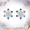 EVER FAITH 925 Sterling Silver Blue Cubic Zirconia Winter Snowflake