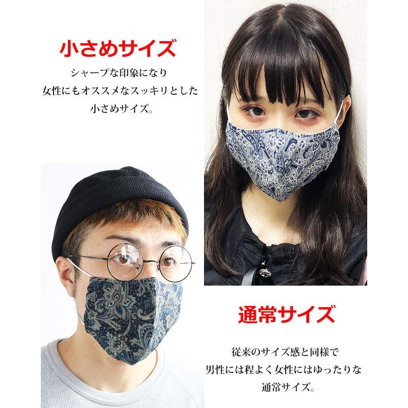 Quintet 11-msk-1001 Paisley Pattern Mask, Ethnic Summer Mask, Washable, Antibacterial,