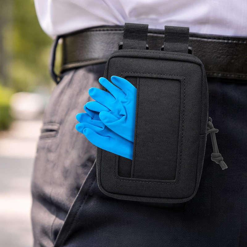 Hsei 2 Pcs Disposable Glove Pouch Easy Access, Tactical Molle