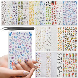 WSYUB Nail Stickers, 24 Stickers for Nails Art, Self Adhesive Nail Art Sticker Decals, Nail Supplies kit Large Sheets