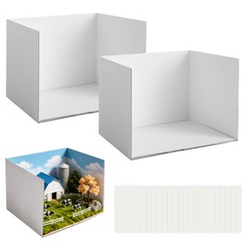 HEHIPLE 2 Pack Lengthen Cardboard Diorama Kit, 13 x 8.7 x 8.3 Inch Diorama Box for Display, Diorama Project Supplies Display Case with Double Sided Tapes for DIY Crafts Toys