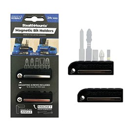 StealthMounts Kobalt 24v Magnetic Bit Holder | Drill Bit Organizer | Perfect for Kobalt Drills and Impacts (2 Pack) | Black