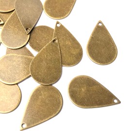 AKHAT Teardrop Metal Earring Blanks Set - 30 Premium Pieces with Earring Hooks and Jump Rings for Jewelry Making | Women's Teardrop Earrings | 7/8" 20 Gauge Brass | Antique Bronze Finish