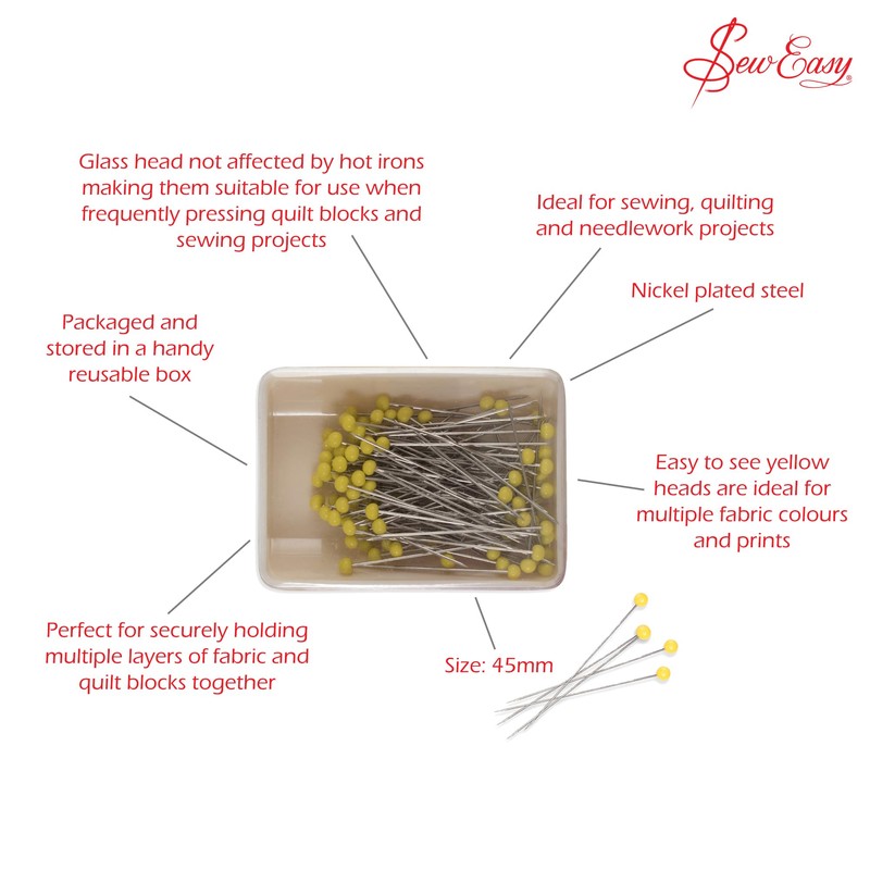 Sew Easy ER308 Quilters Pins Extra Long