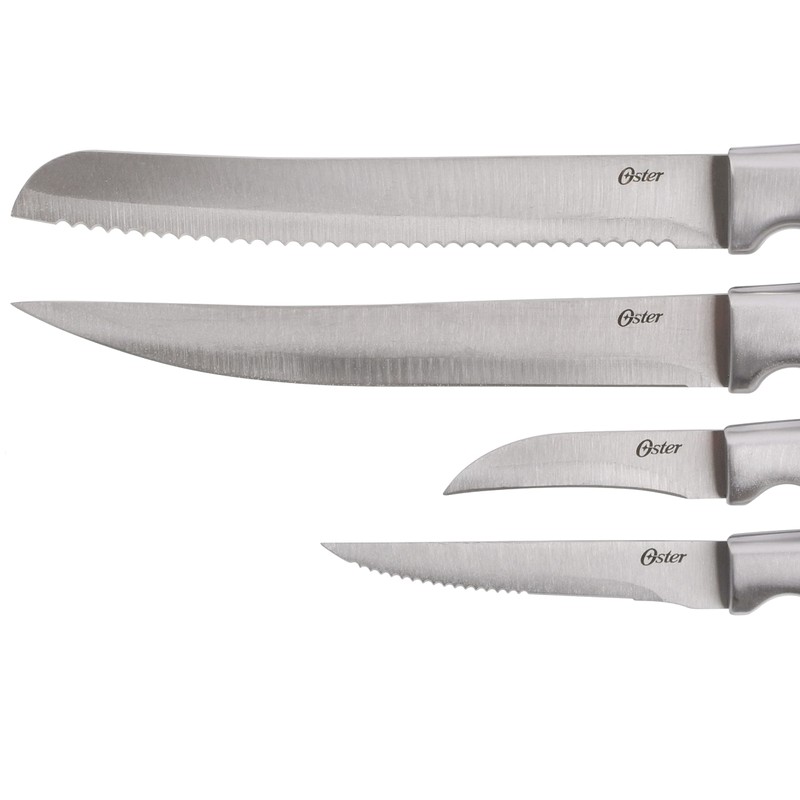 Oster Baldwyn High-Carbon Stainless Steel Kitchen Knife Cutlery Block Set,