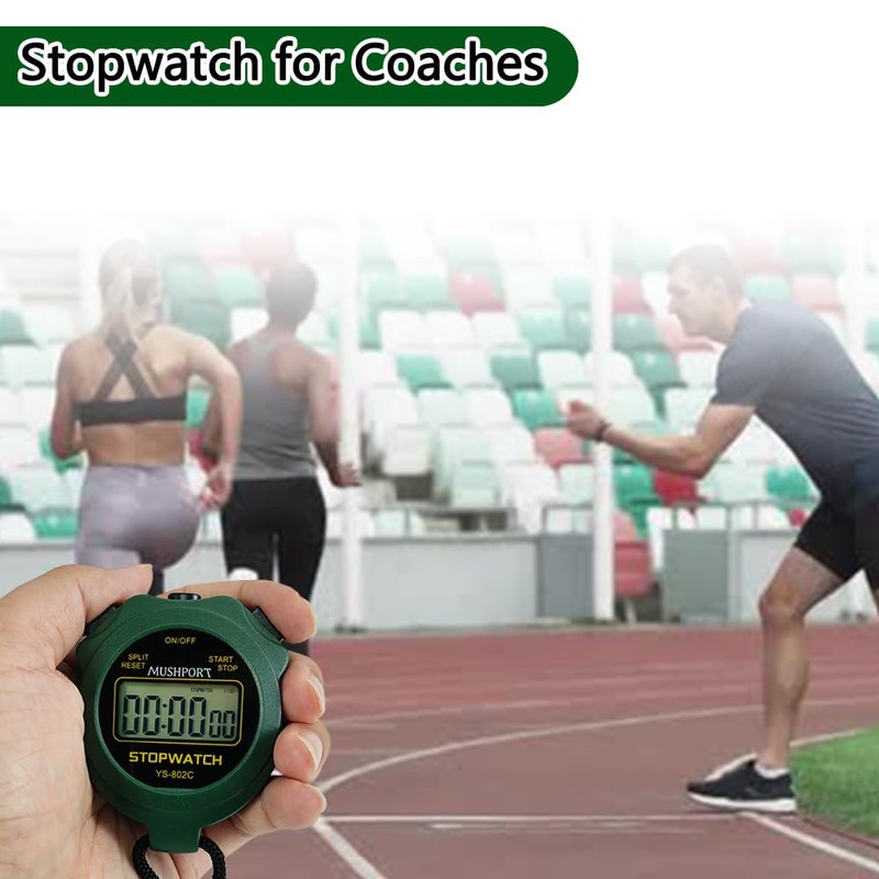 MUSHPORT Stopwatch Timer Only Stopwatch with ON/Off, Silent Stopwatch Simple