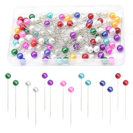 Hocansen 100 Pcs Straight Pins Sewing Pearl Pins for Bouquets 65mm Sewing Pins Ball Head Stick Pins for Crafts Quilting Pins for Jewelry Making (Colour/DT65mm)