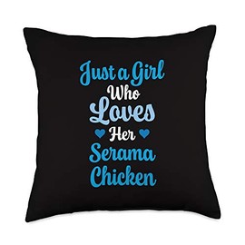 Serama Chicken Designs Just a Girl Who Loves Her Serama Chicken Throw Pillow, 18x18, Multicolor