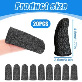 DWFEYOI Mobile Gaming Finger Sleeve (Pack of 20) PUBG Finger Sleeves with Anti-Sweat Effect for Any Game and Mobile Device Including Microfibre Cloth, Finger Sleeves, Gaming Gloves