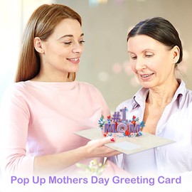 GROWTHMAGIC Mothers Day Card 2025-3D #1 Best Mom Birthday Card Floral Pop-Up Greeting Card with Envelope Mothers Day Gifts for Mom from Daughter Son