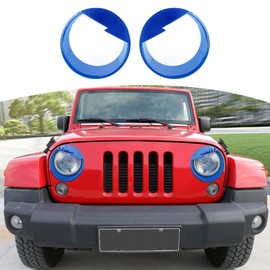 RT-TCZ for Wrangler JK Angry Eyes Headlight Cover Trim Bezels for Jeep Wrangler JK JKU Unlimited 2007-2017 Angry Blue Exterior Accessories 2pcs