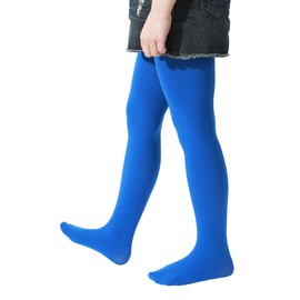 EVERSWE Girls Tights, Semi Opaque Footed Tights, Microfiber Dance Tights 40Den (11-13 Years, Lapis Blue)
