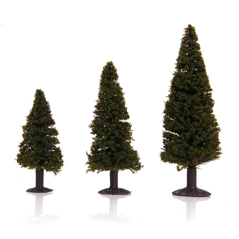 15pcs Green Scenery Landscape Model Cedar Trees with Box