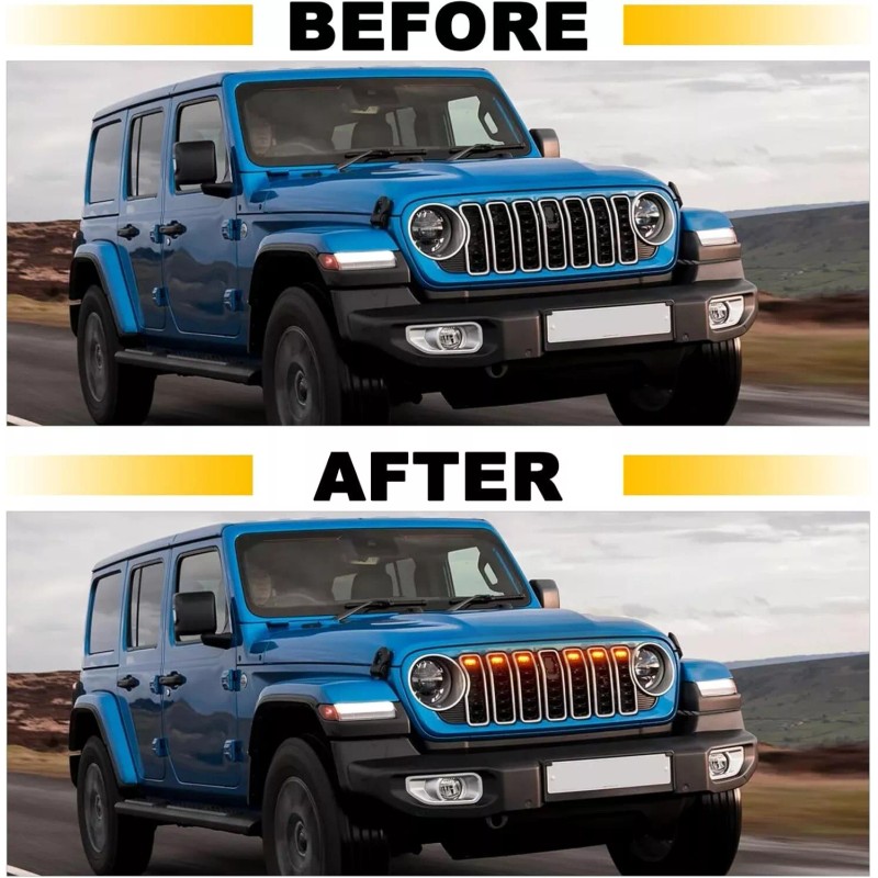 Sidi Led Front Grill Grille Lights for 2024 2025 Jeep