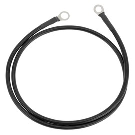 Partuto 1 Pc 8 AWG Gauge Universal Battery Inverter Cable for Car Vehicle Boat RV Solar Battery Cable Tinned Copper Black 3FT 3/8" Lug 5/16" Lug