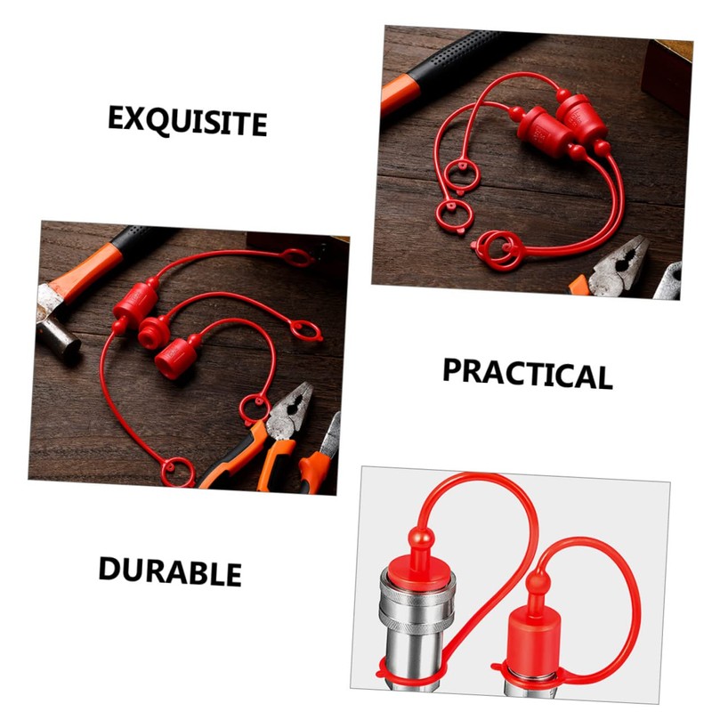 HEALEEP 2 Sets Plastic Cap Hydraulic Quick Connect Covers Red