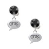 Delight Jewelry Silvertone Text Chat - omg - Oh My