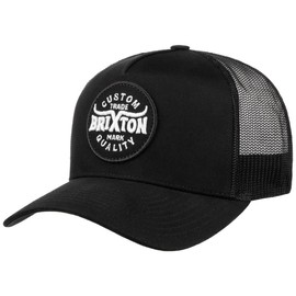 Brixton Round Logo Trucker Cap Baseball Cap Trucker Cap Mesh Cap Snapback, black, Unit size