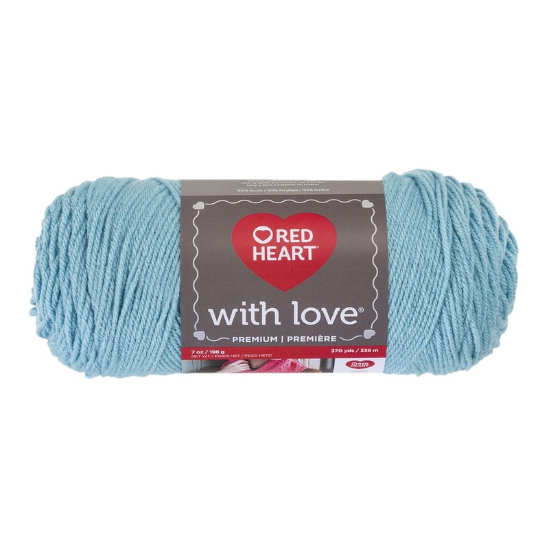 Red Heart E400.1502 with Love Yarn, Solid-Iced Aqua