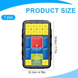 IKOPFLN 1 Piece Super Slide Puzzle Games, Original Thinking Game with Over 500 Challenges, Toys for Children and Teenagers, Travel Games, Birthday Gifts, Activities for Road Trips, multicoloured