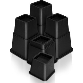 Utopia Bedding - Adjustable Bed Risers 3, 5, 8 Inch – Heavy Duty Furniture Riser Set of 4 for Beds, Couch & Desk – Under Bed Storage & Dorm Room Essential – Supports Up to 1,300 lbs – Black