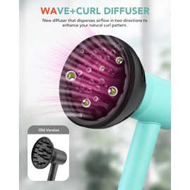 Wave+Curl Diffuser for Dyson Hair Dryer, Upgraded Diffuser Attachment for Dyson Supersonic or Supersonic Nural Hair Dryer HD16 HD15 HD12 HD08 HD04 HD03 HD02 for Wavy Curly or Coily Hair