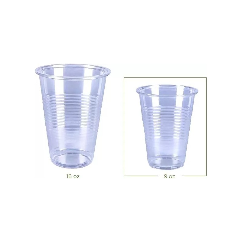 100-Pack 9 oz Clear Disposable Plastic Cups | Heavy Duty