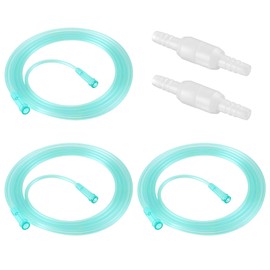 Geiserailie 3 Pack 7Ft Adult Oxygen Tubing with 2 Tubing Connector, Soft Oxygen Tube with Connector, High Flow Tube Hose for Breathing, Non Kinking Lightweight for Adult