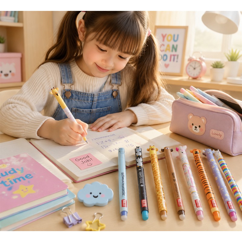 11 Pieces Cute Animal Erasable Gel Pen for School Writing