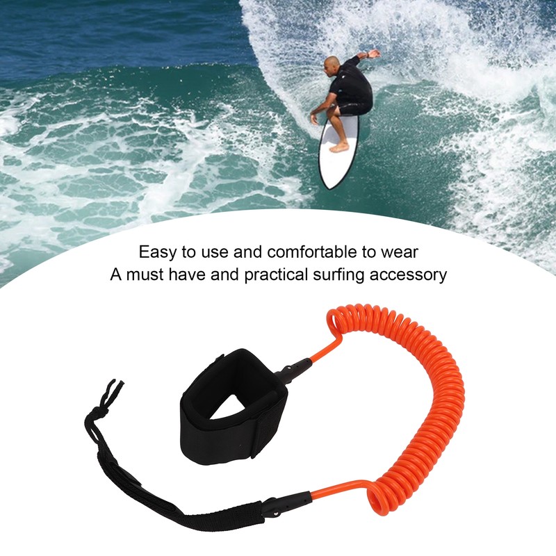 7mm 10Ft Surfing Foot Rope Adjustable Elastic TPU Surfboard Leg