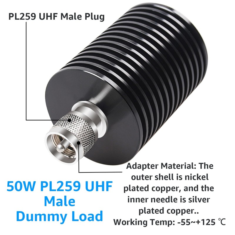 Sousery 50W PL259 UHF Male Dummy Load,DC-520MHz,50 Ohm