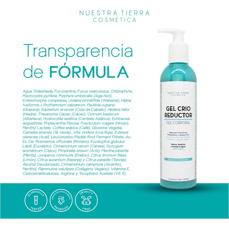 Gel Crio Reductor Estilizante, Masaje, Vendas Frías.