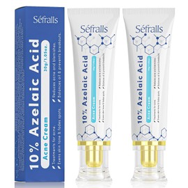 2-Pack 10% Azelaic Acid Acne Cream, Premium Azelaic Acid Facial Cream - Redness Relief For Face, Redness Reducing Skin Care, Prevents Acne Breakouts, Ease Pimple Clarify Skin Soothe Irritation,1 Oz